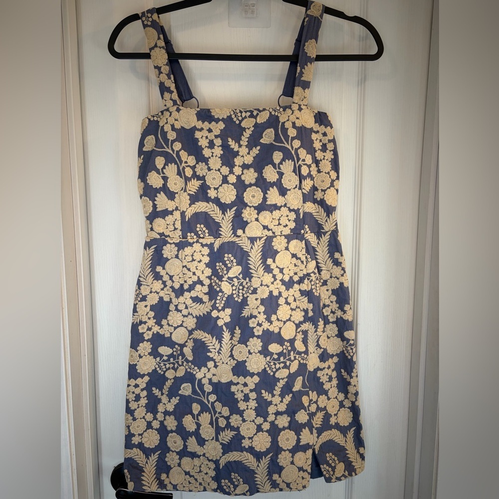 EDDY Floral Square-Neck Sundress in Navy and Cream - Picture 1 of 4